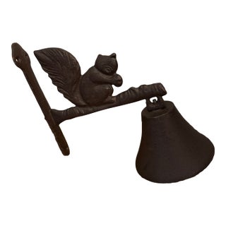 Vintage Cast Iron Squirrel Hanging Bell For Sale
