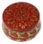 Late 20th Century Antique Hand - Painted Round Trinket Box For Sale