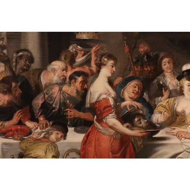 Workshop of Peter Paul Rubens, Banquet of Herod, 1650, Oil on Canvas For Sale - Image 10 of 15