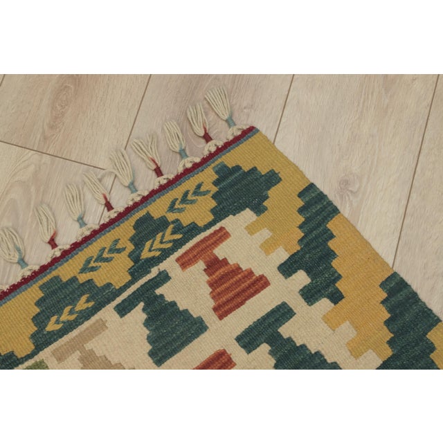 1970s 1970s Boho Style Turkish Vintage Geometric Design Handmade Oushak Kilim Rug For Sale - Image 5 of 13