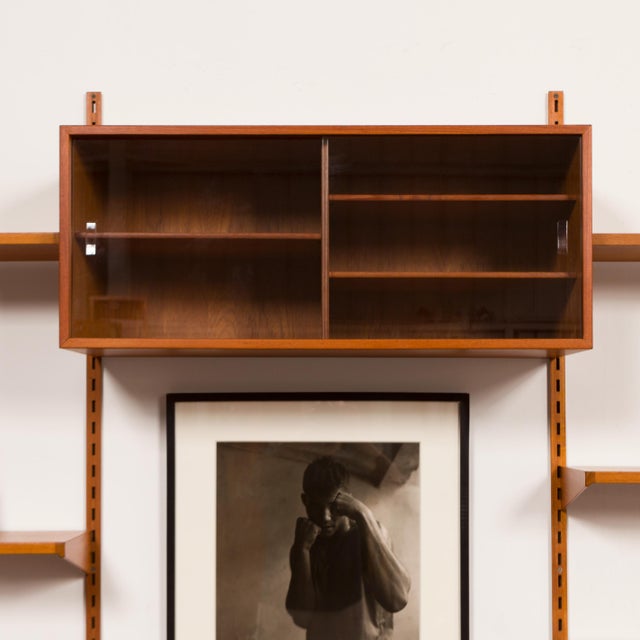 Kai Kristiansen 1960s Vintage Kai Kristiansen Teak Wall System W/Two-Door Cabinet For Sale - Image 4 of 11