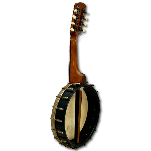 Authentic American Antique Small 8 String Banjo Style Musical Instrument for Decoration - Circa Early 1900s For Sale In Boston - Image 6 of 18