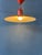 Small and delicate vintage pendant lamp in a striking red finish. Crafted from metal with a glossy lacquered surface, this...