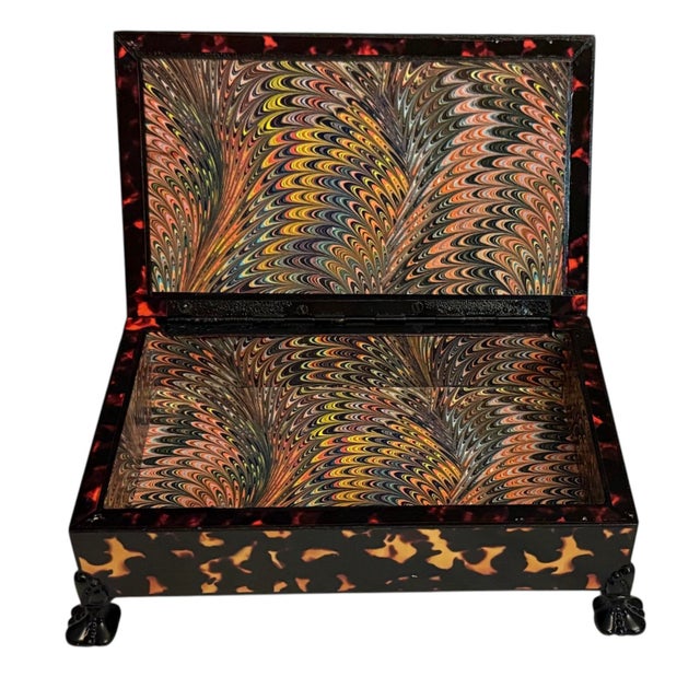 Vintage Faux Tortoise Shell Large Box For Sale In Miami - Image 6 of 8