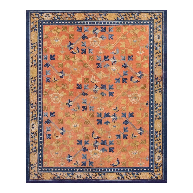 Early 19th Century W. Ningxia Carpet ( 5'8'' x 6'10'' - 173 x 208 ) For Sale