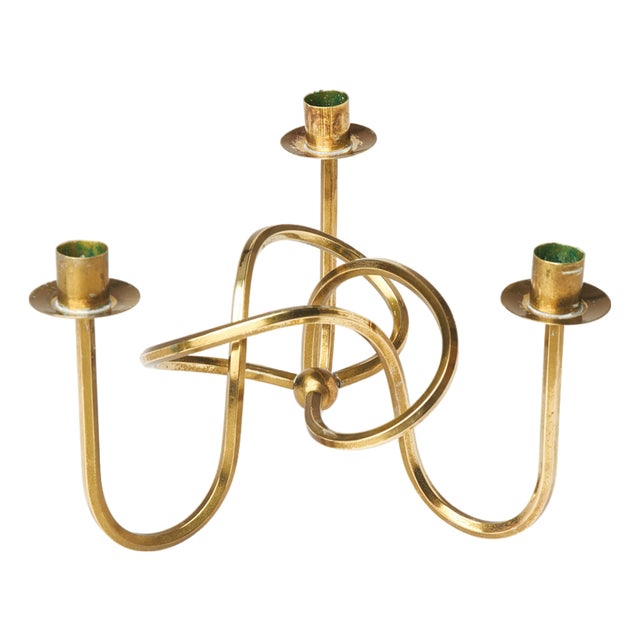 The Knot of Friendship Candleholder by Josef Frank for Svenskt Tenn, 1950s. For Sale