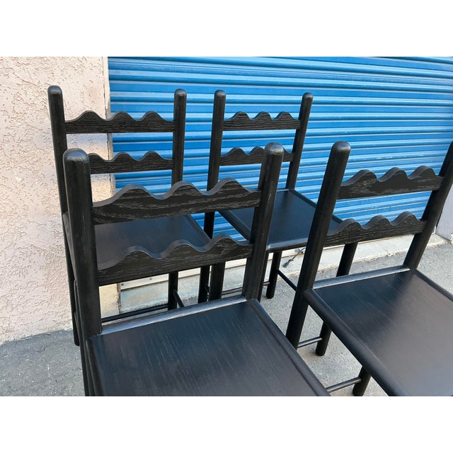 2010s Solid Oak Country French Counter Stools-4 For Sale - Image 5 of 11