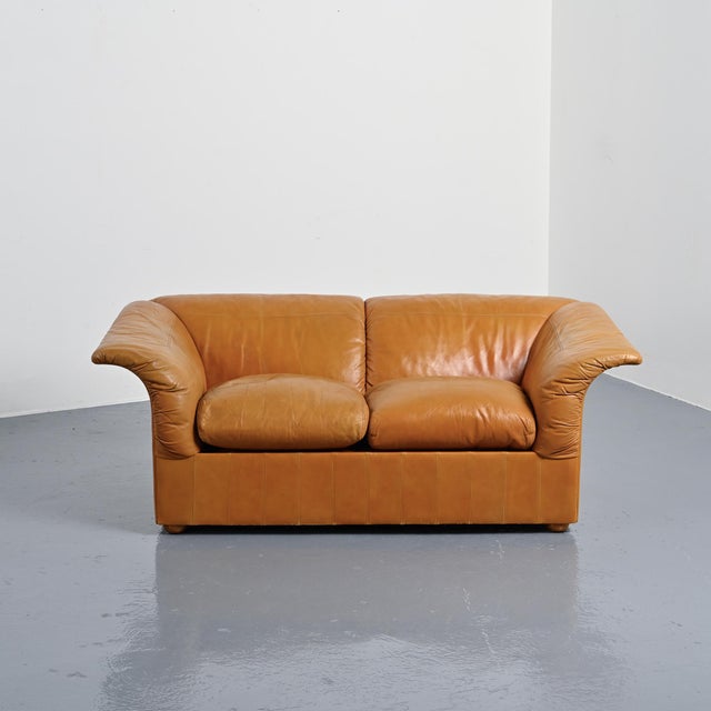 Mid-Century Modern Leather Loto Sofas by Luigi Massoni for Poltrona Frau, Italy, 1976, Set of 2 For Sale - Image 3 of 18