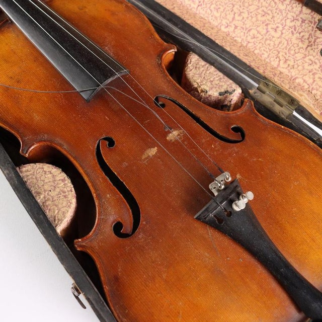 Violin with well-made case. The case bears a paper label 'Antonius Stradivarius Cremonensis'indicating the style. This...