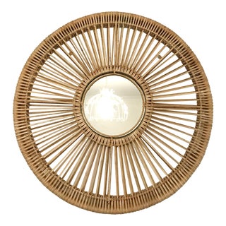 Round Rattan Mirror For Sale