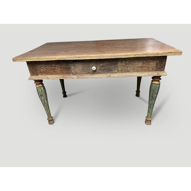 Rare Antique Teak Wood Console or Desk For Sale - Image 9 of 18