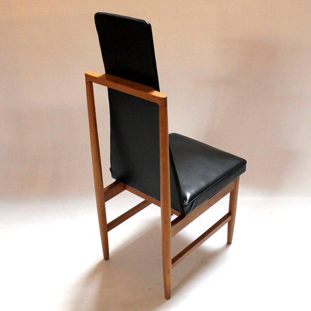 Danish Modern Teak & Black Vinyl Tall-Back Dining Chairs ... (640 x 640 Pixel)