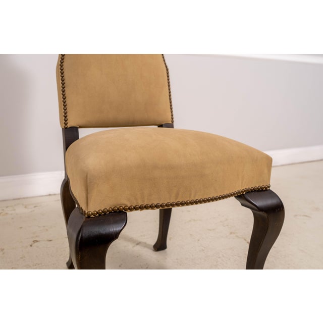 Textile Set of 8 Century Chippendale Style Tall Back Dining Chairs For Sale - Image 7 of 18