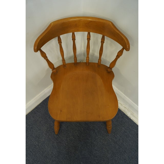 High End Vintage Solid Hard Rock Maple Colonial Early American Pub Style Side Chair For Sale - Image 4 of 8