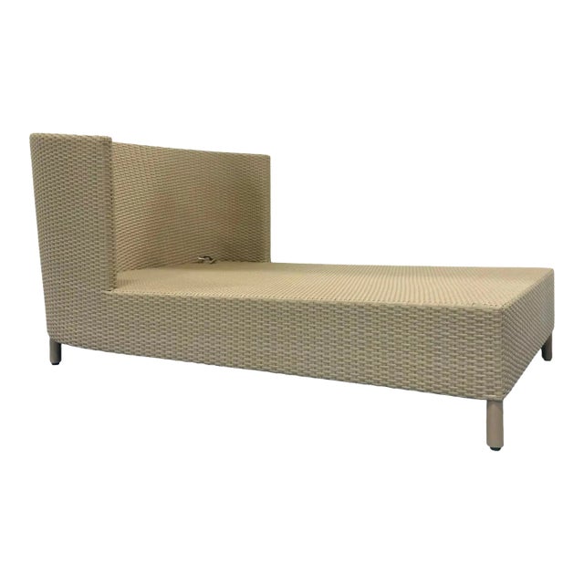 Barbara Barry for Baker / McGuire Gray Woven Resin Outdoor Chaise For Sale