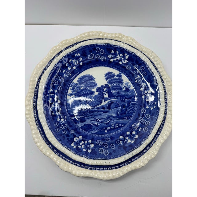 Early 20th Century Antique Copeland Spode's "Tower" Blue & White Transferware Plates - Set of 3 For Sale - Image 5 of 12