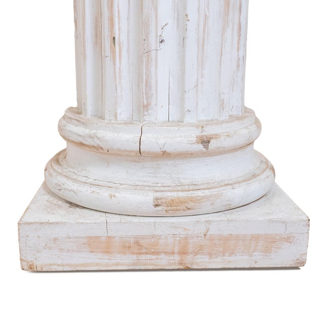 Pair of Neoclassical Fluted Whitewashed Wood Columns For Sale - Image 13 of 16