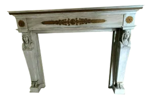 Empire Style Fireplace in Blue Turquin Marble