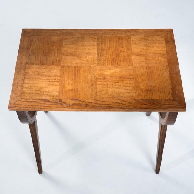 Mid-Century French Oak Parquetry Nesting Tables, 1950s, Set of 3 For Sale - Image 12 of 14
