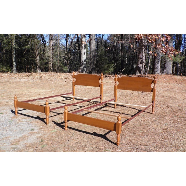 Vintage Pair Solid Maple Single Twin Size Beds Bed Frames Chairish