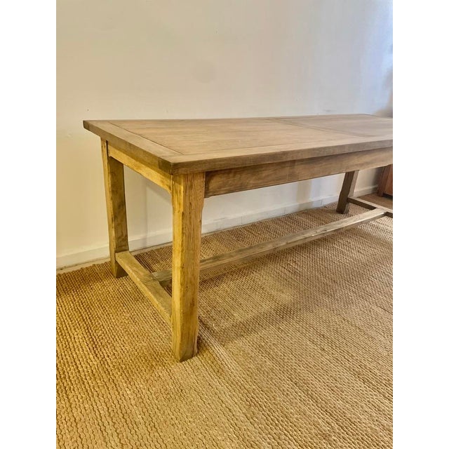 Rustic French Dining Table in Oak with Benches, Set of 3 For Sale - Image 3 of 18