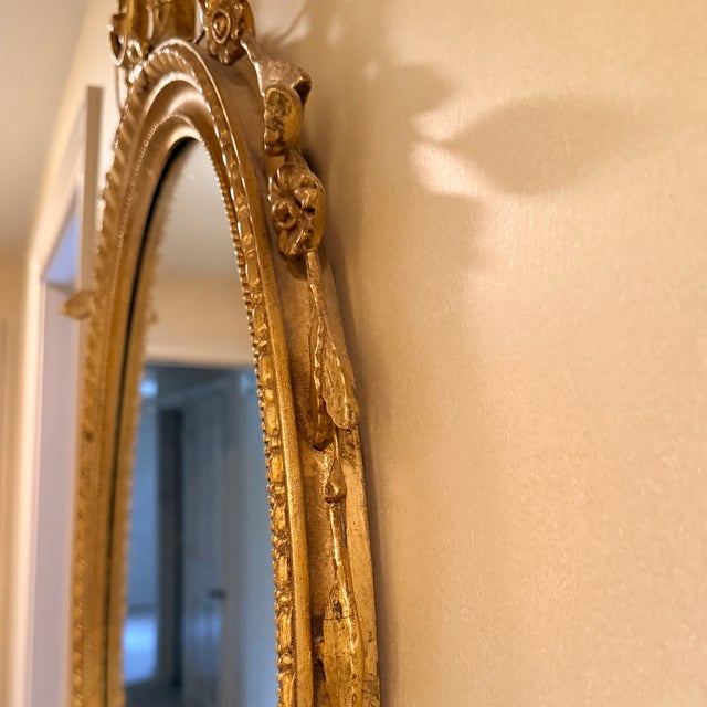 Mid 20th Century Adams Style Oval Wall Mirror For Sale - Image 5 of 9