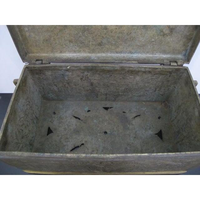 Antique Maranao Philippines Large Brass Betel Nut Tobacco Box For Sale - Image 9 of 11