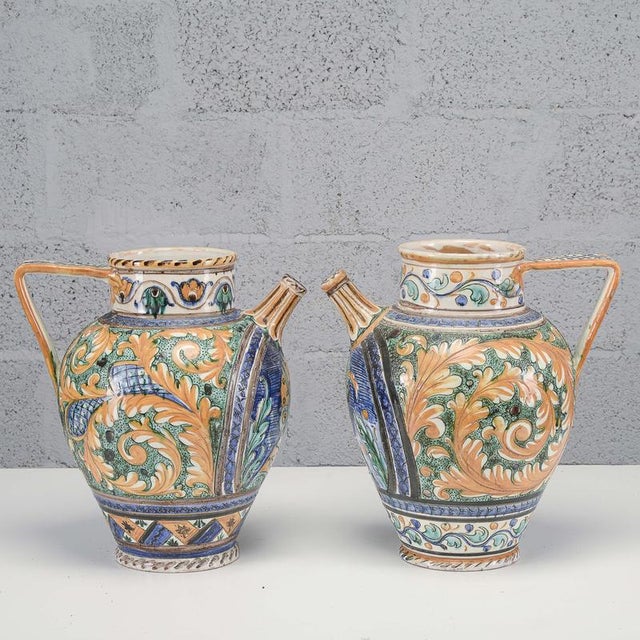 Blue Vases from Deruta, Mid-20th Century, Set of 2 For Sale - Image 8 of 18