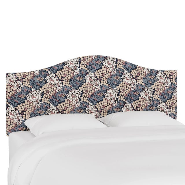 Kenmore Headboard in Navy Blush Loiret, Full For Sale In Chicago - Image 6 of 6