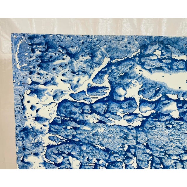 Marco Schmidli 60x48 Blue Abstract Acrylic Painting on Canvas, Signed & Dated For Sale - Image 13 of 18