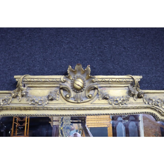 Wood Late 19th Century French Louis XVI Style Carved Giltwood Beveled Floor Pier Mirror For Sale - Image 7 of 13