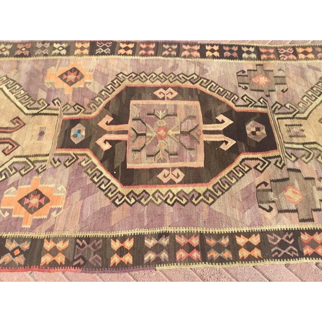 Rustic Rare Find - Eastern Turkish Oversized Vintage Kilim - 59" X 161" For Sale - Image 3 of 11