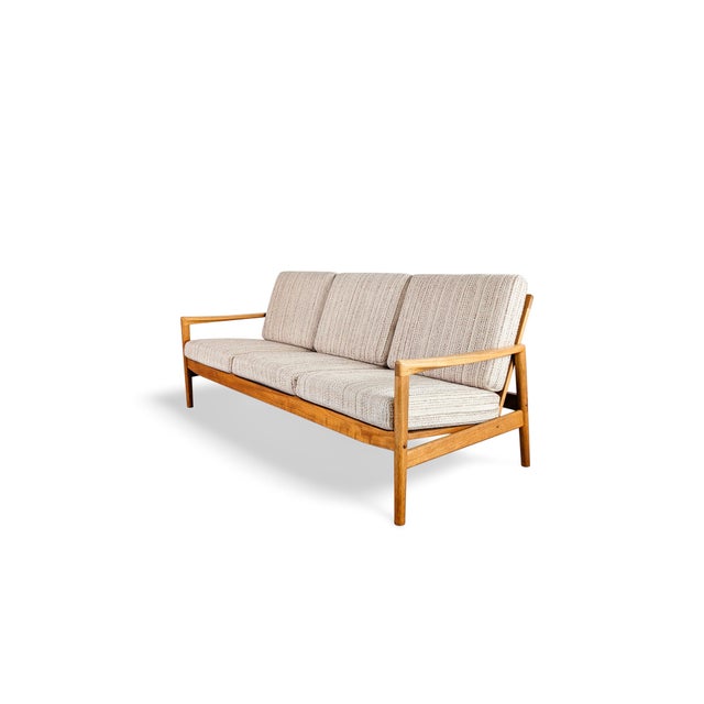 Mid-Century Danish 3-Seater Sofa in Oak For Sale - Image 4 of 11