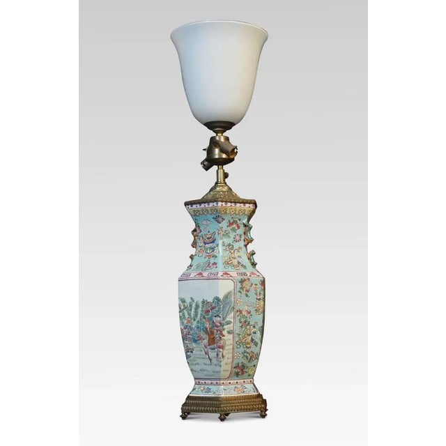 Chinese Pink Family Vase Lamp, 1920s For Sale - Image 4 of 8