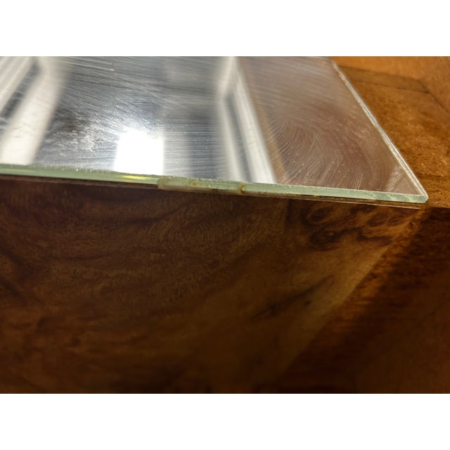 Brown Vintage Burl Veneer and Mirrored Side Table in the Style of Milo Baughman For Sale - Image 8 of 10