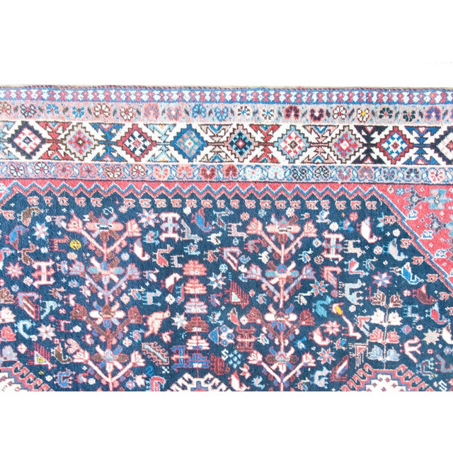Navy Blue Vintage Persian Shiraz Rug For Sale - Image 8 of 16