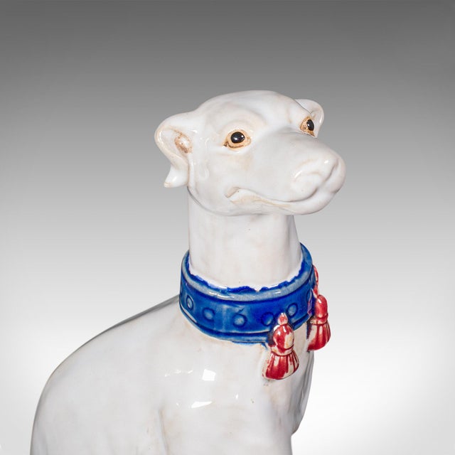 Pair of Vintage Greyhound Figures, Italian, Dog Statue, Bookends, Mid Century For Sale - Image 9 of 12