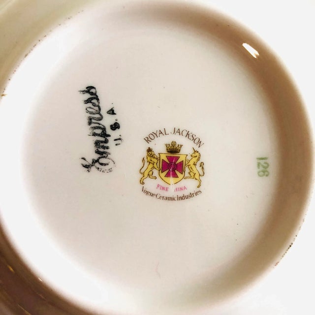 Vintage Royal Jackson Fine China, Vogue Ceramic Industries, Berry/ Dessert Bowls- Set of 5 For Sale In New York - Image 6 of 7