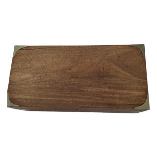 Antique Mahogany Travel Desk C. 1860-1890 With Hidden Compartment and Original Ink Wells For Sale