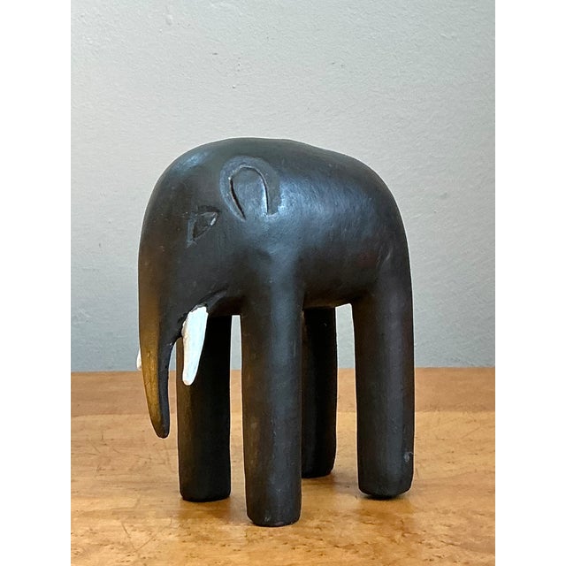 Vintage Wooden Elephant Figurine For Sale - Image 10 of 12