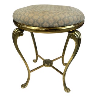 Neoclassical Brass Vanity Seat, Occasional Stool, Footstool. For Sale