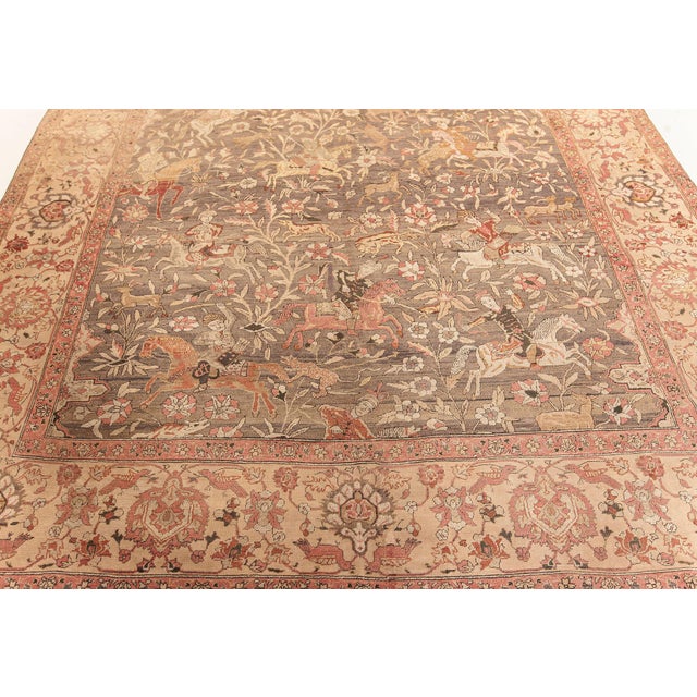 Early 20th Century Doris Leslie Blau Antique Turkish Hereke Hunting Rug For Sale - Image 5 of 8