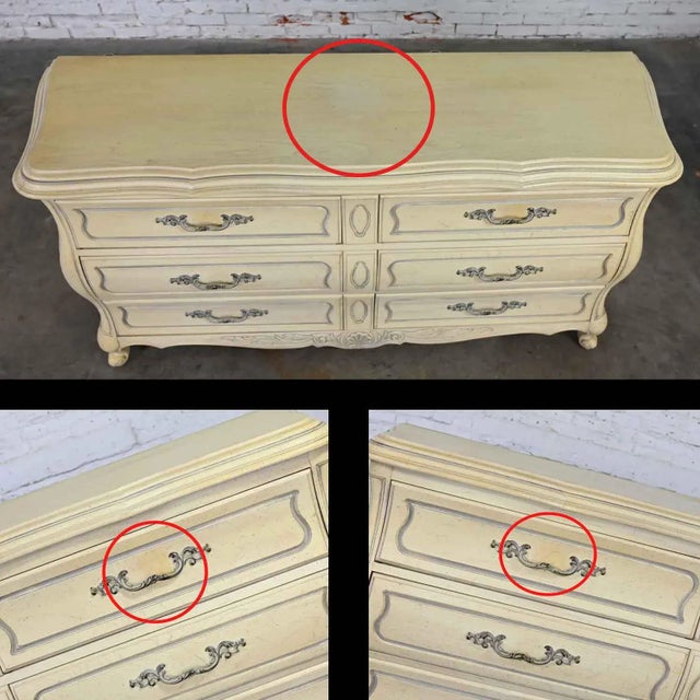 Prince Howard French Provincial Hollywood Regency Vintage White Dresser Credenza For Sale - Image 12 of 13