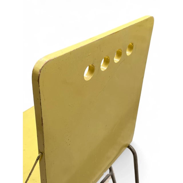 Mid-Century Modern Dutch Yellow Lacquered Plywood and Metal Dining Chair by Gerrit Jr. Rietveld, 1954 For Sale - Image 16 of 18