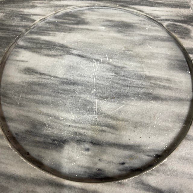 Stone Solid Vintage Rotating Marble Pedestal For Sale - Image 7 of 11