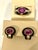 6Ct Natural PURPLE Sapphire , Black Onyx & Pave Diamond Ring & Earring Set 18KG For Sale - Image 10 of 18