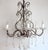 Black Metal and Murano Glass Six-Light Drop Chandelier, 1950s For Sale - Image 8 of 11