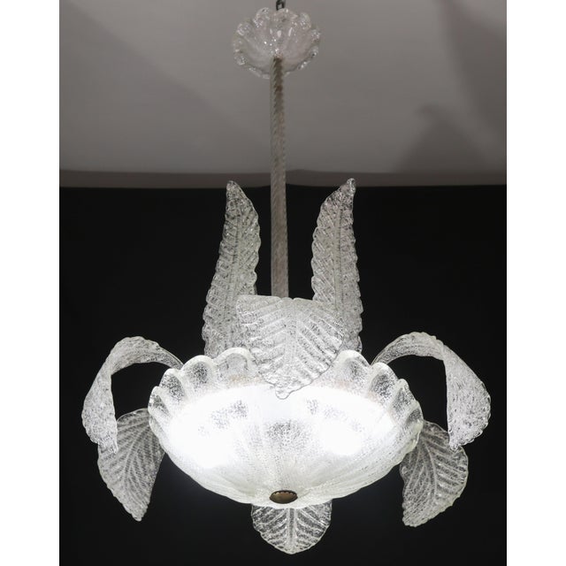 Genuine murano glass chandelier. Handmade in Murano by Barovier e Toso. Period: 1940s Condition: perfect condition and...