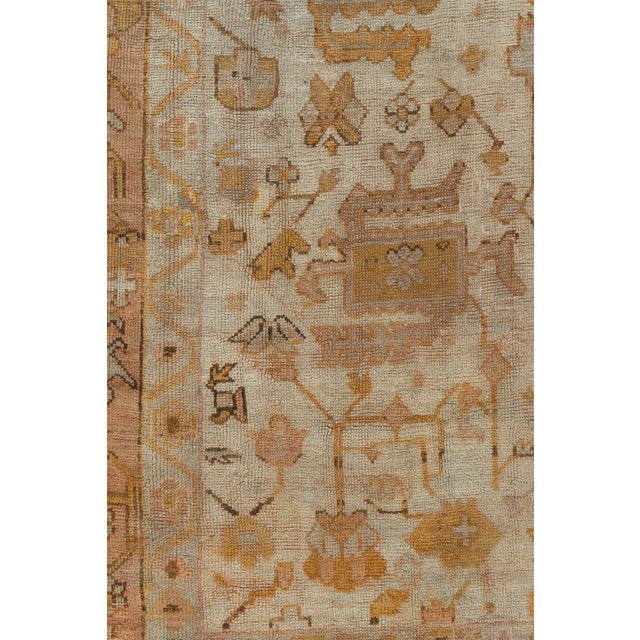 Antique Turkish Oushak Rug 11'5 X 13'2 For Sale - Image 4 of 14