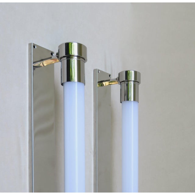 1920s Bauhaus Machine Age Chrome-Plated Wall Lights with Festoon Bulbs, 1920s, Set of 2 For Sale - Image 5 of 16